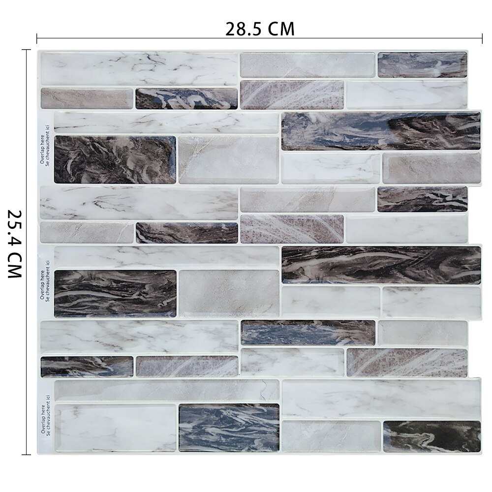 Home Decor Self Adhesive Vinyl Wall Sticker 3D Peel and Stick Subway kitchen backsplash tiles: MSOB-076