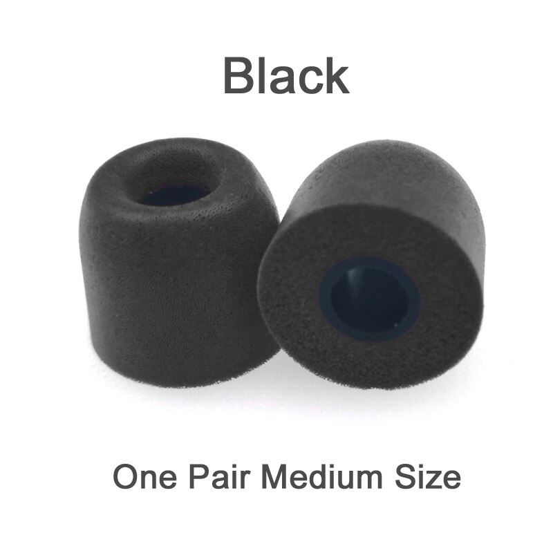 Originele kz-oordopjes met traagschuim (3 paar,  (6 stuks), geluidsisolerende comfortabele oorkussens, in-ear oordopjes voor de kz zsx  zs10 pro-hoofdtelefoon.: 1 paar m maat zwart