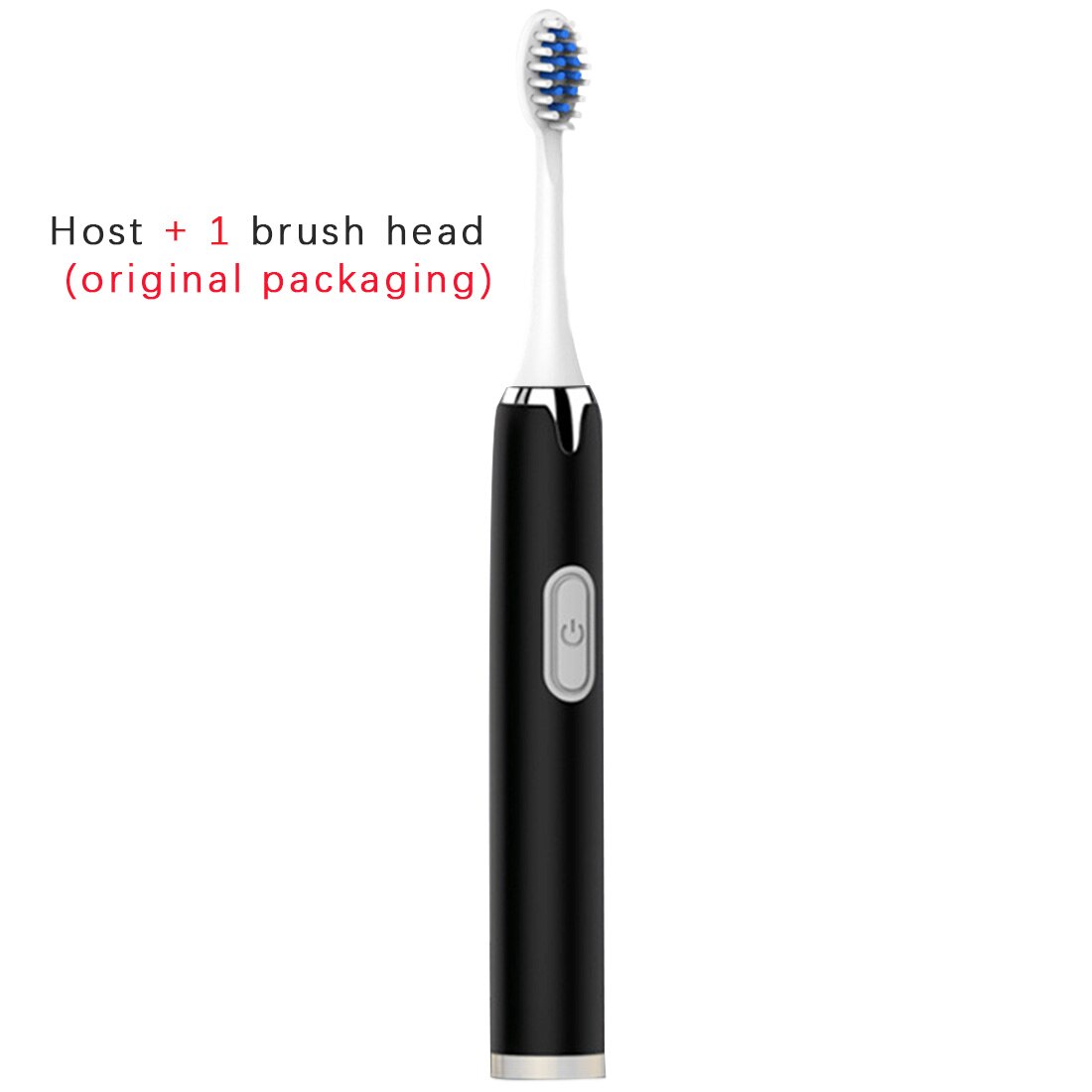 Electric Toothbrush Ultrasonic Sonic Teeth Brush Deep Cleaning Ultrasonic Automatic smart toothbrush rechargeable waterproof: Black 1head with box