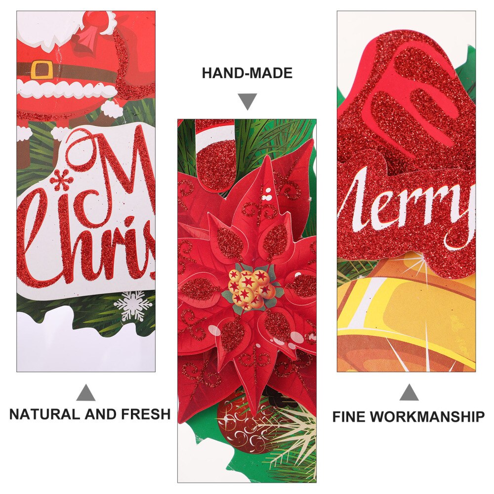 2Pcs Christmas Hanging Wreath Paper Door Wreath Paper Wreath Christmas Door Wreath for Window Wall Door Indoor