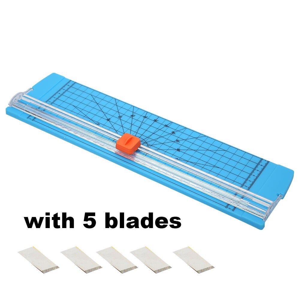 A3/A4 Paper Cutter Precision Paper Photo Trimmers Cutter Scrapbook Trimmer Lightweight Cutting Mat Machine for Office School: blue with 5 blades