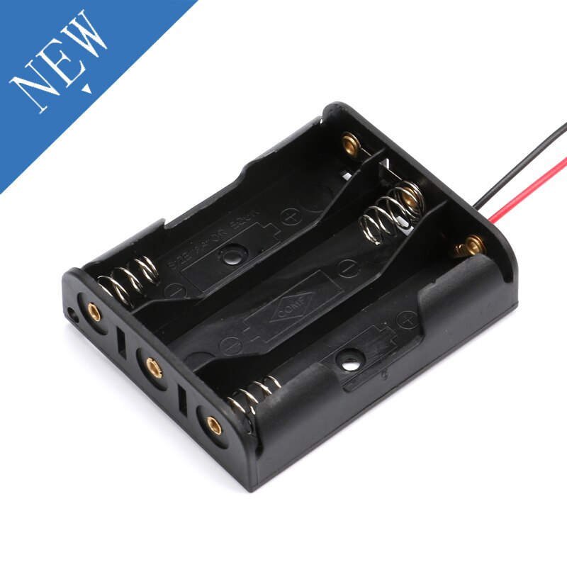 2xAAA 3xAAA 4xAAA 1.5V Plastic Black Spring Battery Storage Case Box Battery Holder Plastic Container