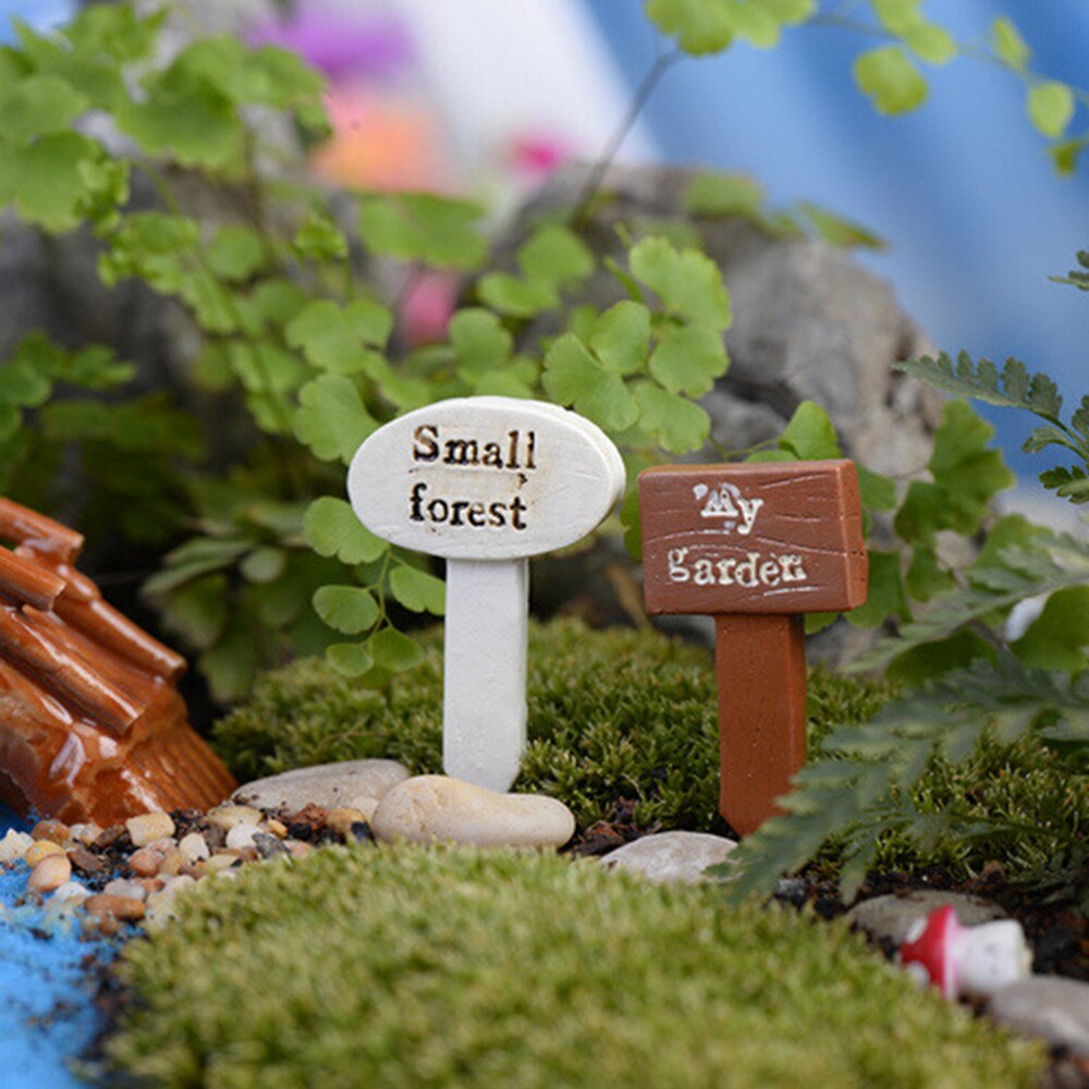 Miniaturen Fee Garten Gnome Moos Terrarium Dekor Schild Bonsai Figuren Micro Landschaft Harz Handwerk Zeichen Board
