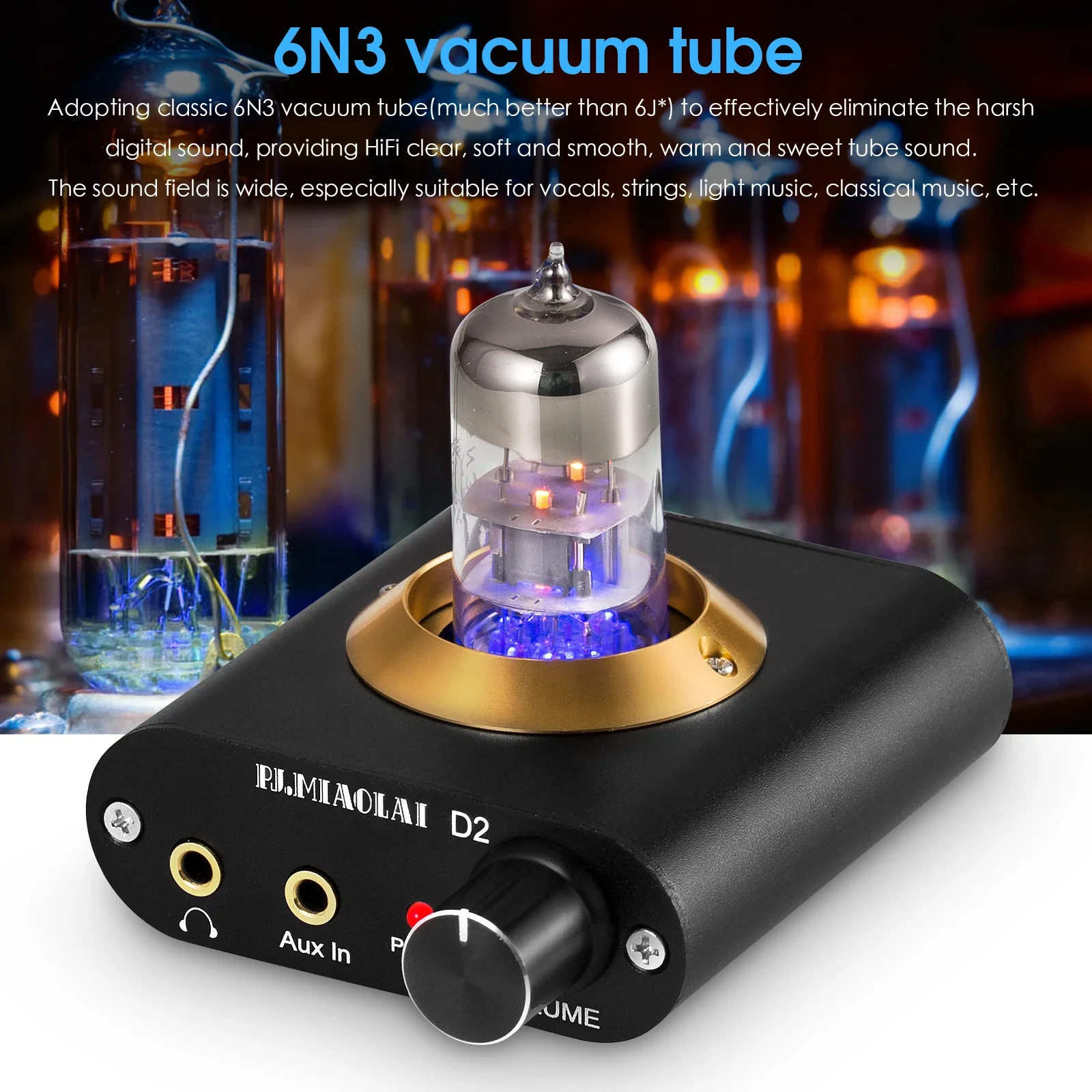 Douk Audio Ultra-compact Vacuum Valve Tube Headphone Amplifier Stereo Preamp for Home Desktop Audio System