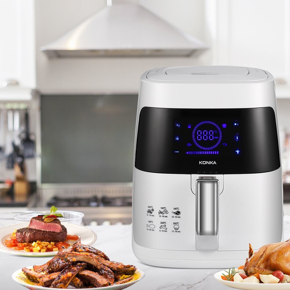 KONKA-freidora de aire eléctrica sin humo, máquina antiadherente de patatas fritas, microordenador con Control inteligente, 110V, 2.5L, KGKZ-2501
