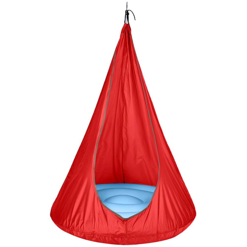 Newportable Swing Thuis Kind Hangmat Stoel Kids Swing Pods Enkele Persoon Outdoor Indoor Alle Seizoen Opknoping Seat: Red