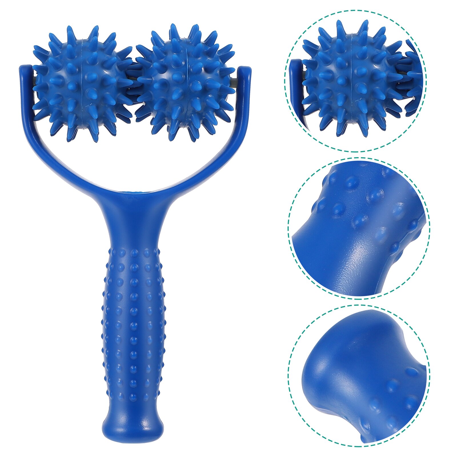 Manual Muscle Massager Portable Muscle Roller Back Shoulder Massager (Blue)