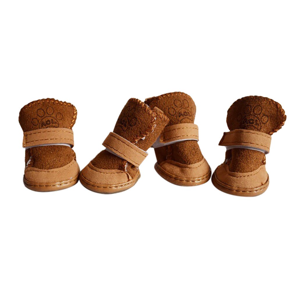 S-xxl varma vinterskor för hundar 4 st/set söta hundstövlar snövandring bomullsblandning valp sneakers tillbehör för husdjur  #1: 1 / S