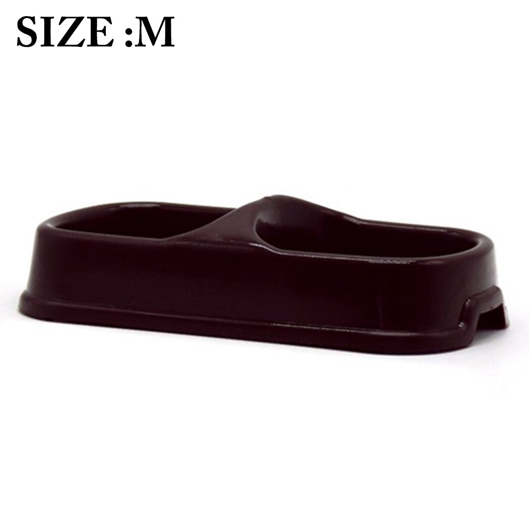 1PCS Pet Bowl Anti-skid Double-bowl Pet Food Bowl Pet Feeder Bowl PP Plastic Cat Bowl Non-slip Pet Feeders for Cats: M coffee