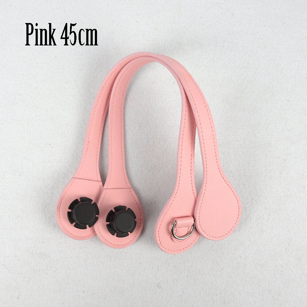 Tanqu Short Handles with Edge Painting D Buckle Round Teardrop End Faux Leather Part for OBag Belt for EVA O Bag: pink 45