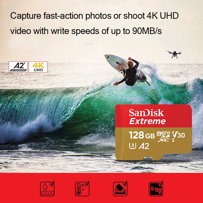 SanDisk Micro SD Card 100MB/s 256GB 128GB 64GB 32GB 16GB U3/U1 V30 A1 Class 10 Memory Card SDXC SDHC microsd Flash TF Card