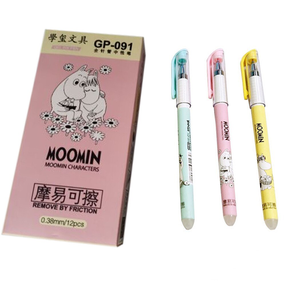 Kap Cat 12pcs 0.38mm Erasable Gel Pen Cartoon Cute Kawaii Pens Needle 5ml Multi-colored Pens For Diary Notepad#g30: Default Title