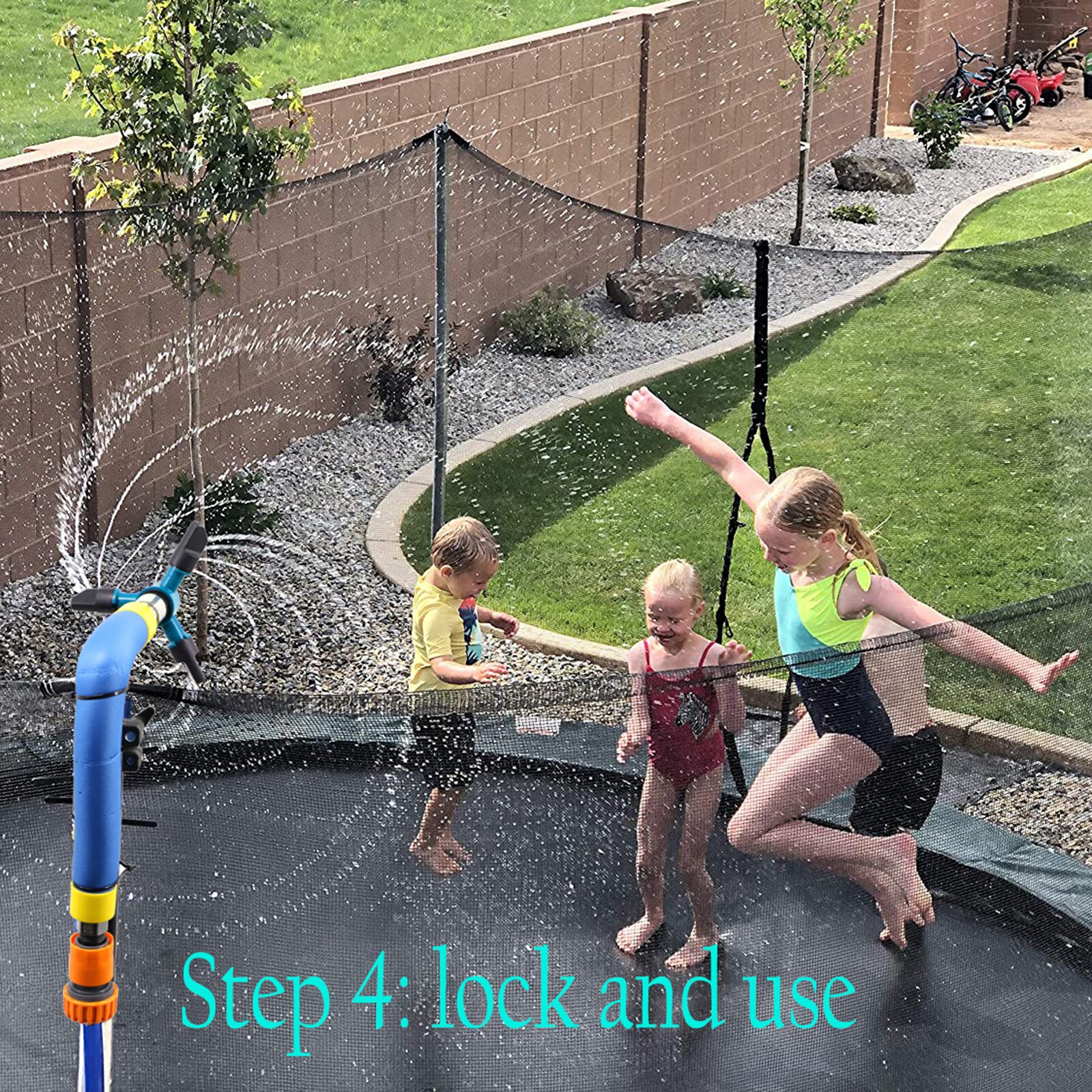 Trampolin Sprinkler für Kind draussen Trampolin Hof Waterpark Wasser Sprinkler für Erwachsene Junge Mädchen DNJ998