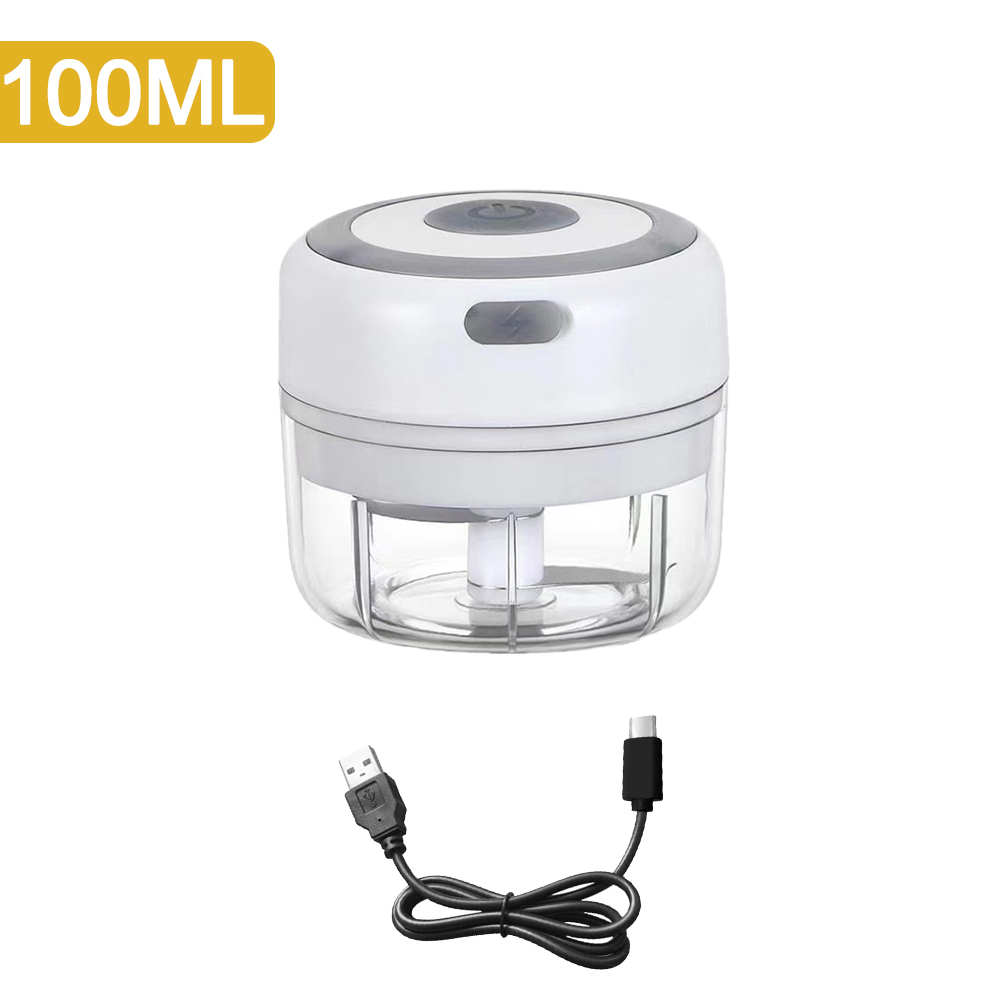100/250Ml Mini Elektrische Knoflook Stamper Chopper Cutter Gember Stamper Machine Voor Keuken Voedsel Crusher Chili Groente Usb opladen: White Set A
