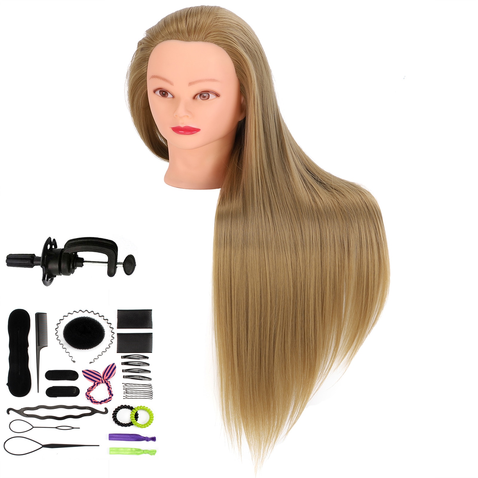Hoveddukker til frisører 30 '' hår syntetisk mannequin hoved frisurer kvinde mannequin frisør styling træningshoved