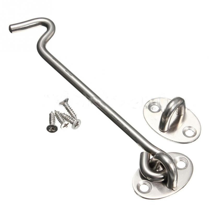 4 Maten Rvs Crescent Window Lock Met Veiligheid Schakelaar Cabine Haak Deur Eye Klink Stille Vangst Houder Met Schroeven #1025