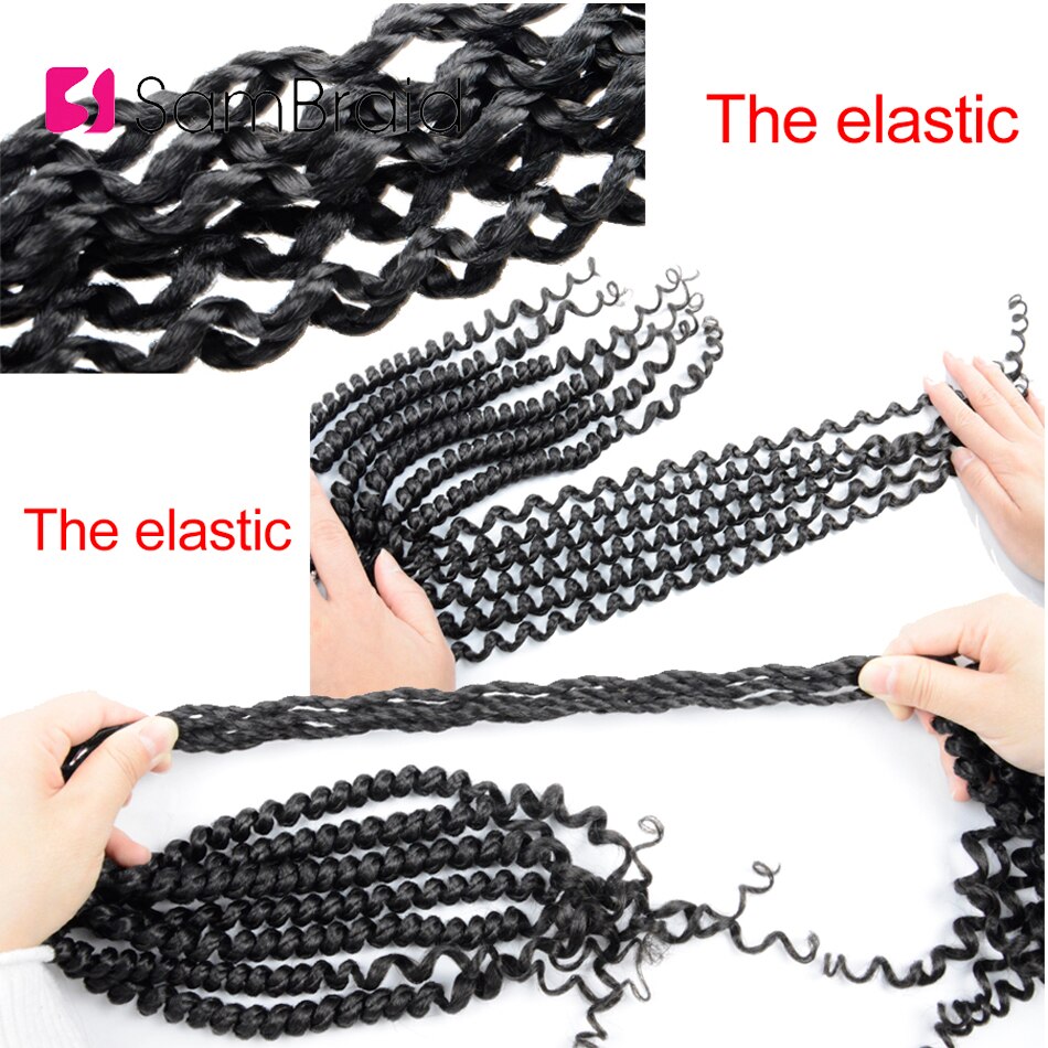 SAMBRAID 12 Inch Senegalese Spring Twist Hair Crochet Braiding Hair 60g/pack Loose Ends Synthetic Hair Extensions 12 roots/pack