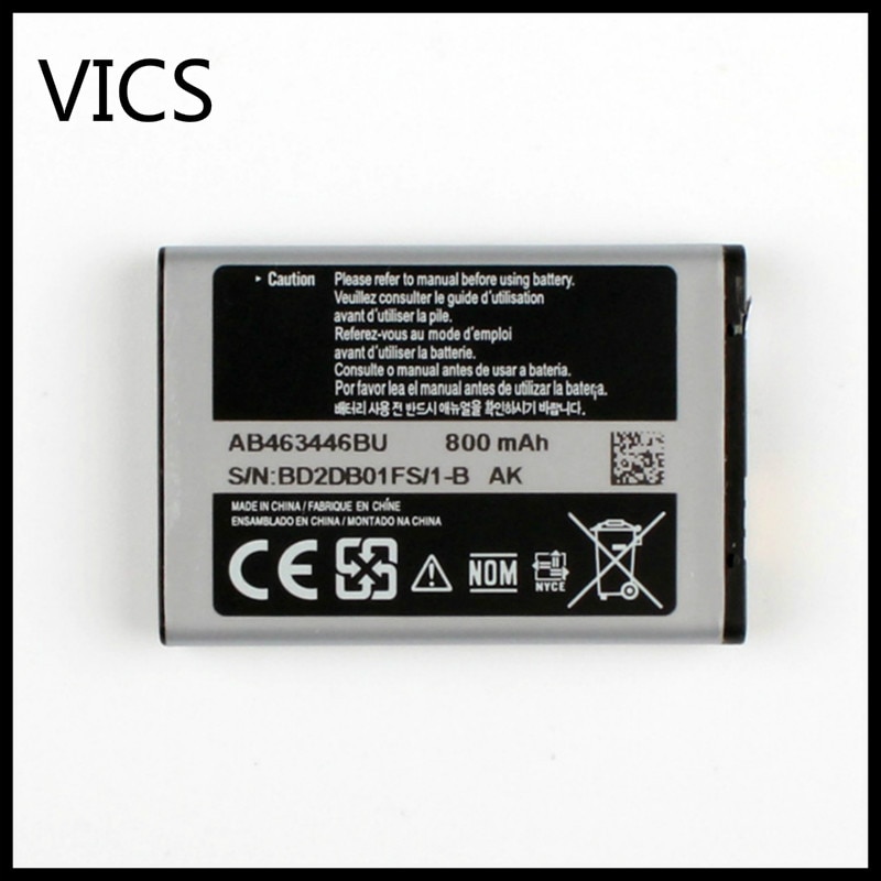 AB463446BU X208 Batterij Voor C3300K B189 B309 GT-C3520 E1228 GT-E2530 E339 GT-E2330 Batterij X208 AB553446BU AB043446BE