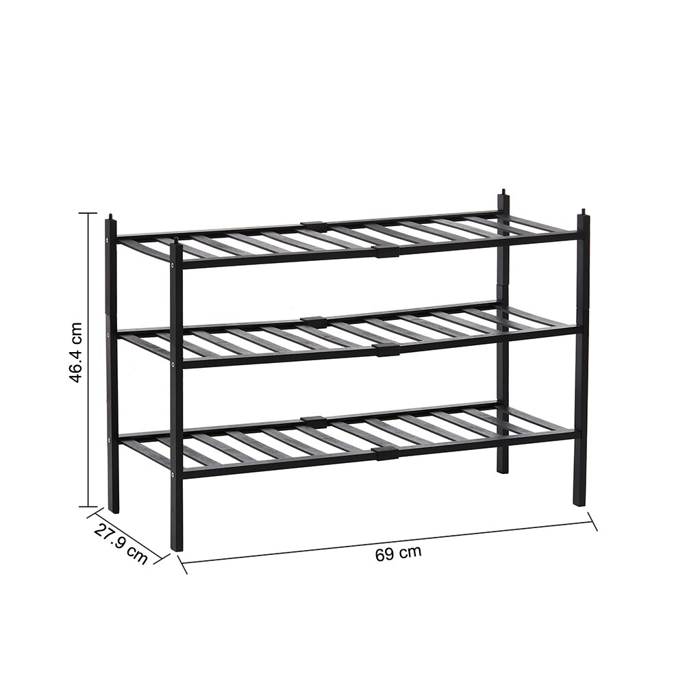 3-Tier Bamboo Shoe Rack Storage Show Rack Stackabl... – Grandado