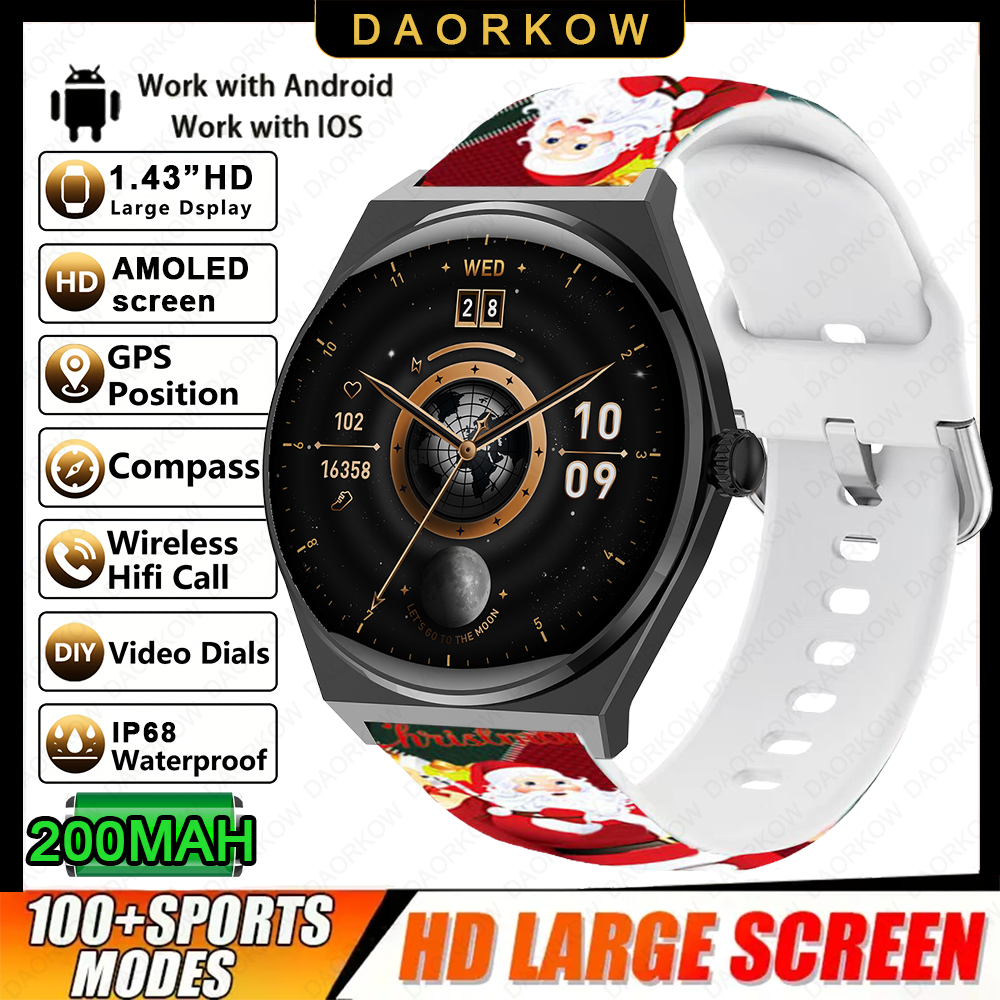 2026 Ultra Sottile Astuto Della Vigilanza Degli Uomini AMOLED 466*466 HD Pixel Display Always Show Time Bluetooth Chiamata di Promemoria Smartwatch Impermeabile: nero