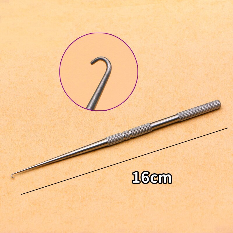 Nase single claw pull hook Sharp head pull hook Question mark type pull noble steel only clay pull hook instrument: Grey