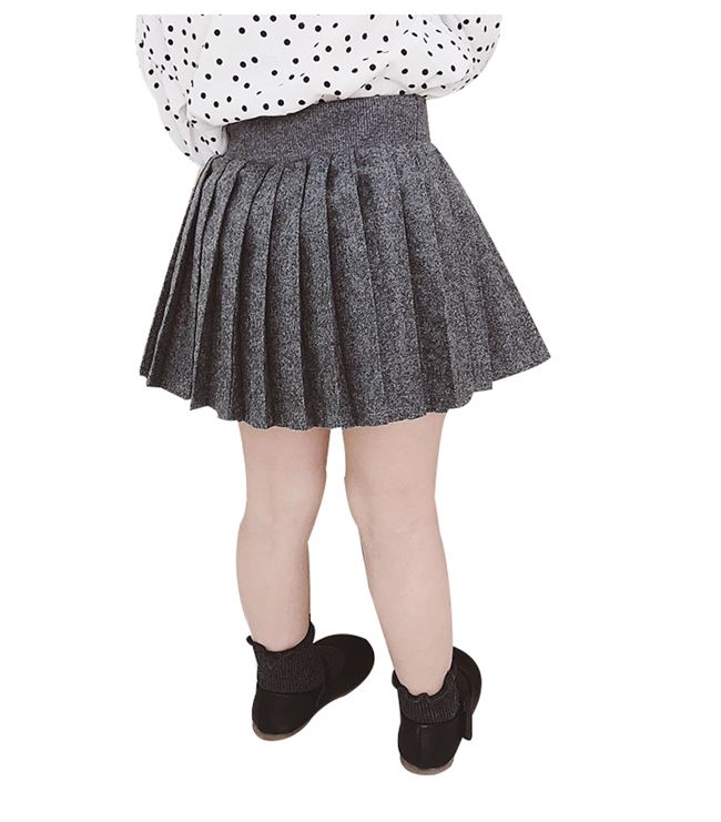 Preppy Korean Girl Skirt Spring Autumn Student Girl Pleated Skirts Princess Knit Skirt Baby Girls Clothing 2 4 5 6 7 8 Year
