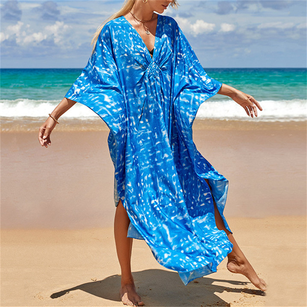 2022 Kaftan Strand Zebra Print Snakeskin Badpak Cover Up Kimono Plage Strand Gewaad Femme Lange Jurk Sarong Jurk Beachwear: ZS1770-1