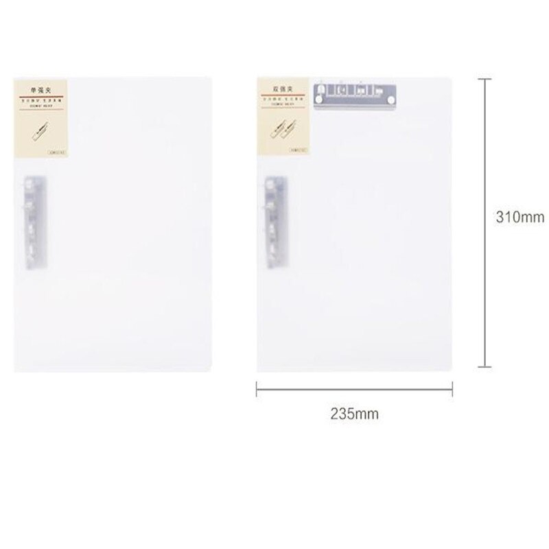 Transparent Single Double File Folder Writing Pad Bookboard Document Clip Plastic Clipboard Paper Clamp Filing Products Holder