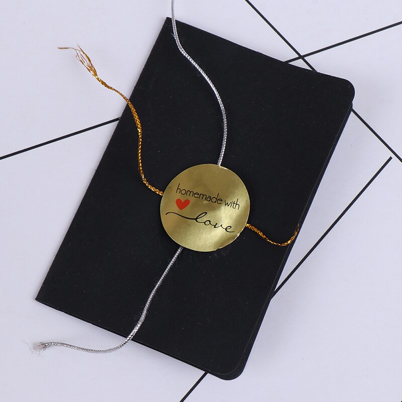 500pc Thank You For Supporting My Business Kraft Stickers With Gold Foil Round Labels Sticker For Shop Handmade Sticker 2.5cm