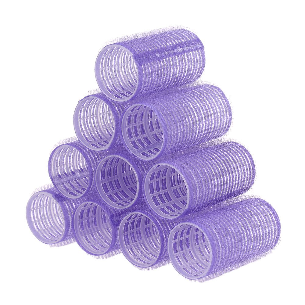 10pcs Large Self Grip Hair Rollers Pro Salon Hairdressing Curlers Multi Size Hair Salon tool: Purple