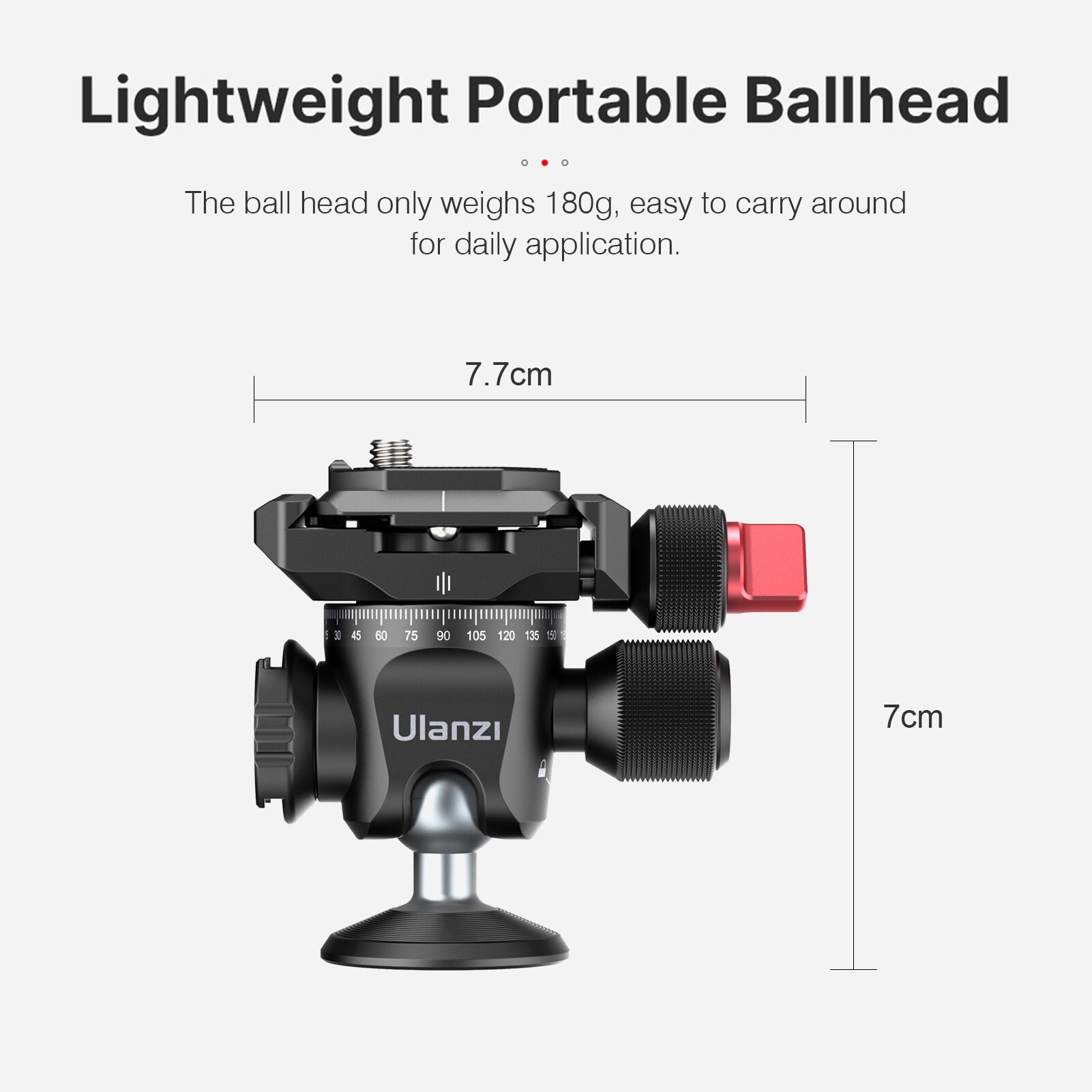 Ulanzi Aluminum Alloy 360° Panoramic Ball Head Tripod Mount 20KG Payload Horizontal Vertical Shooting for DSLR SLR Camera