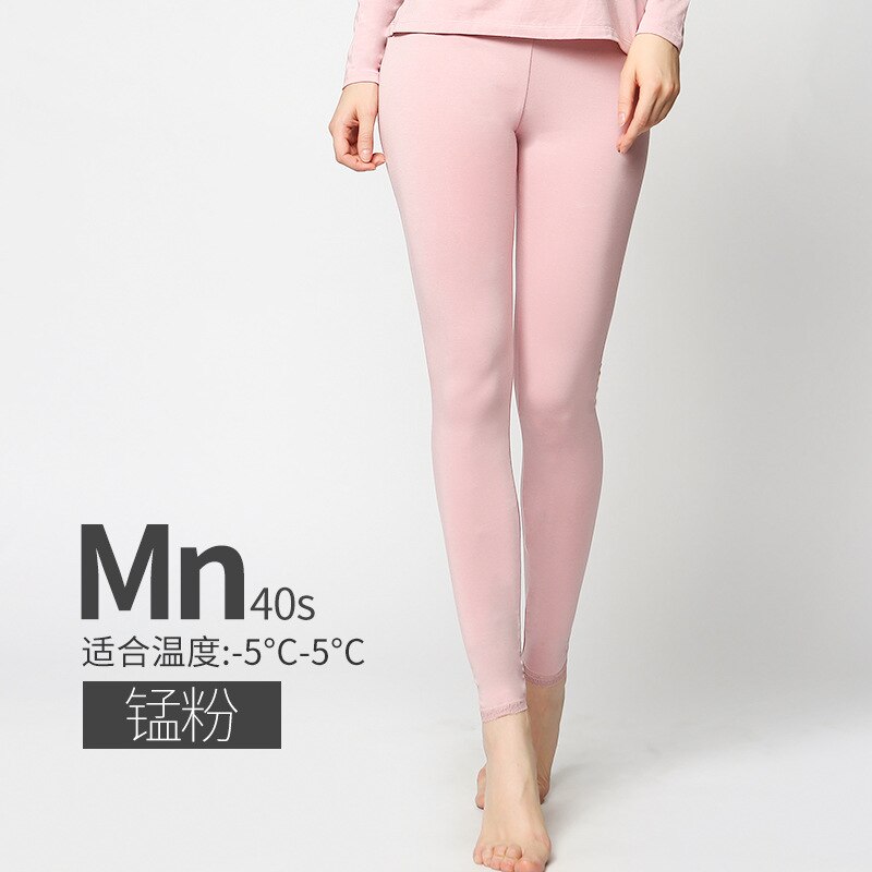 Pregnant Women Thickening Nursing Confinement Clothing Thermal Underwear Autumn and Winter Modal Cotton Thermal Pants Pajamas: Pink / L