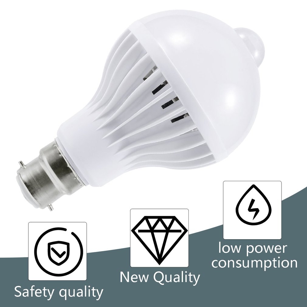 E27/B22 LED PIR Motion Sensor Lamp 5W/7W/9W Super Brightness PIR Infrared Human Body Induction Lamp Bulb Top