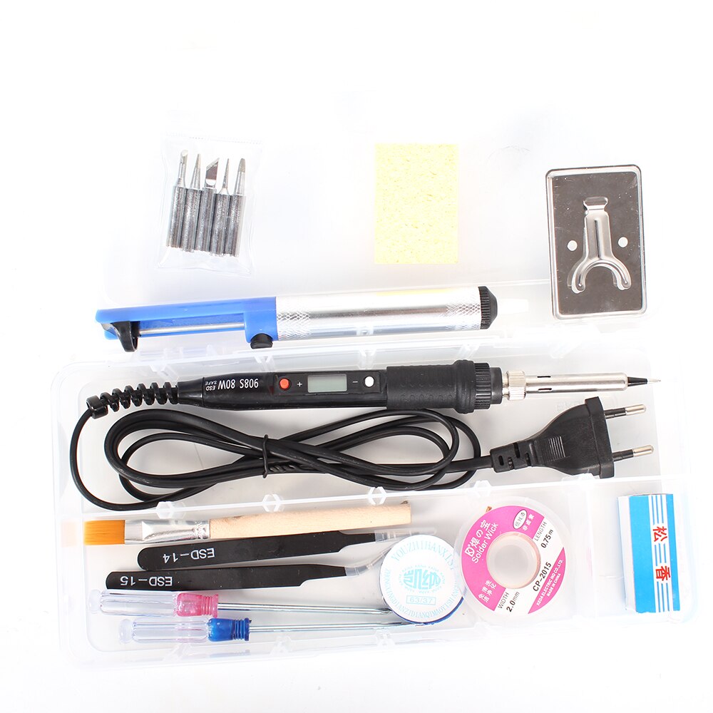 Fer à souder électrique avec affichage numérique LCD 80W, température réglable, Station de soudage à la main, Kit d&#39;outils de réparation