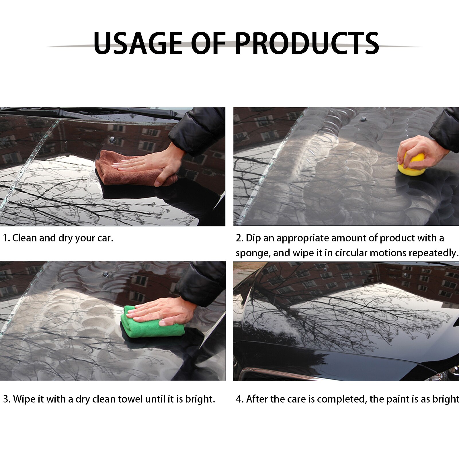 Car Solid Car Wax Crystal Plating Set Waterproof Anti-fouling Coating Wax Paint Care Coating Tiny Scratch Repair Maintenance