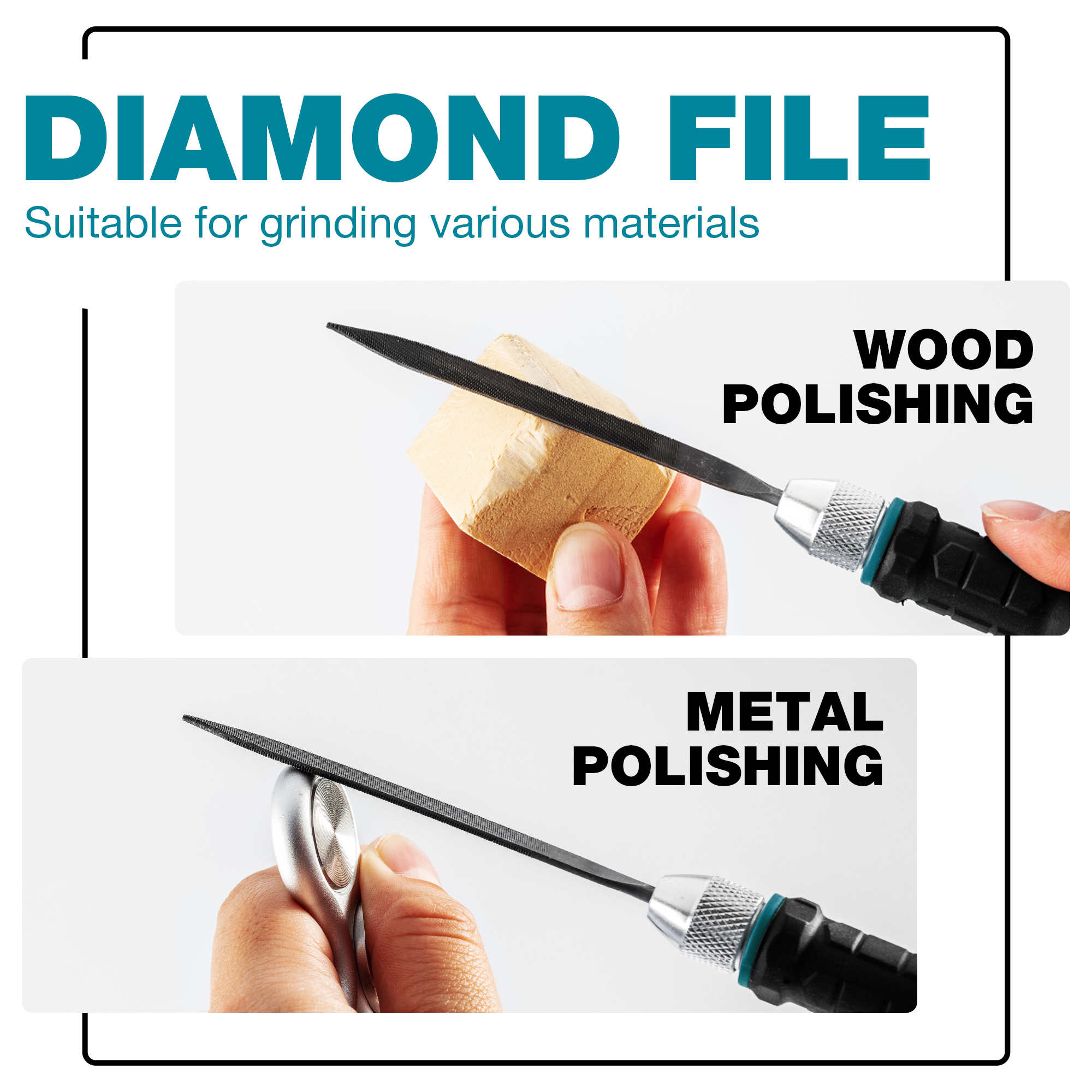 6Pcs Needle File Set Small Files Mini Files Wood Files Metal Files Set Steel Files with Handle Interchangeable, for Carving