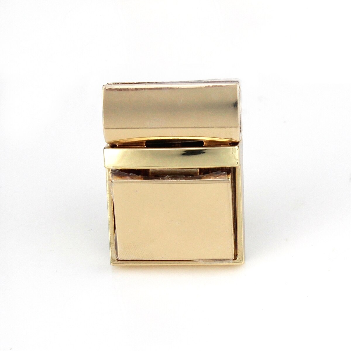 Cierre cuadrado de Metal para mujer, hebilla de cierre de giro para artesanía de cuero, bolso, bolso, accesorios de Hardware DIY, 1 ud.: light gold