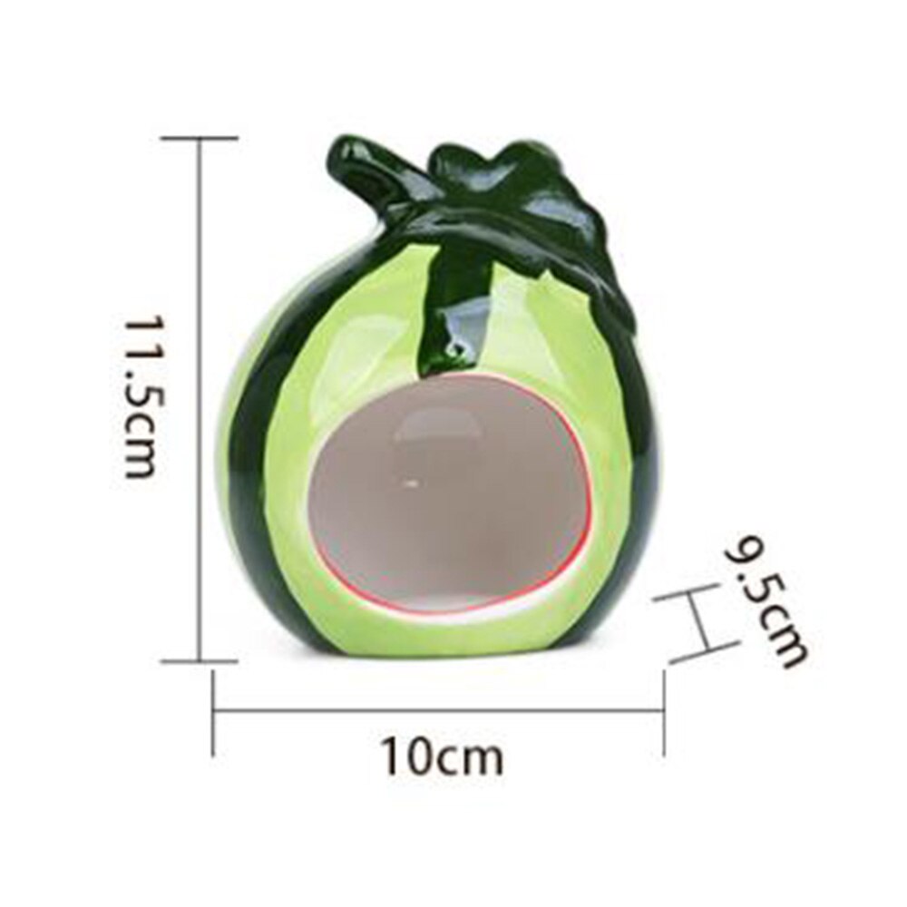 Ceramic Cartoon Strawberry Shape Hamster House Home Summer Cool Small Animal Pet Nesting Habitat Cage Bedding Original House Mat: type 2