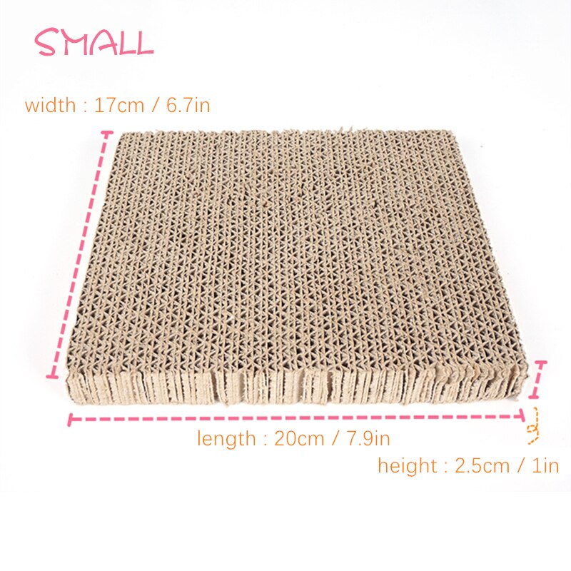 Corrugated Cat Scratch Board Pad Grinding Nails Interactive Protecting Furniture Cat Toy Large Size Cat Scratcher Toy Cardboard: SMALL