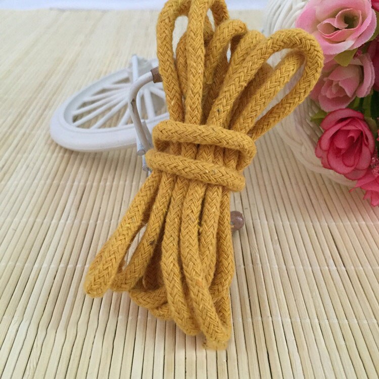Meetee 20M 5mm gewebte Baumwolle Seil 16 Stränge Feste Schnur für Hosen Taille Starken Seil Bekleidungs Handtasche DIY handwerk handgefertigt Zubehör: Gelb