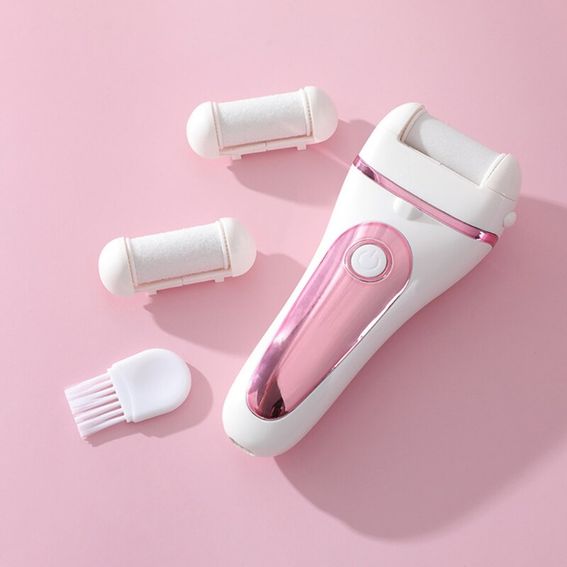 Lime de pied rechargeable électrique de calus de pied avec 3 têtes de meulage et outils imperméables de soin de pied