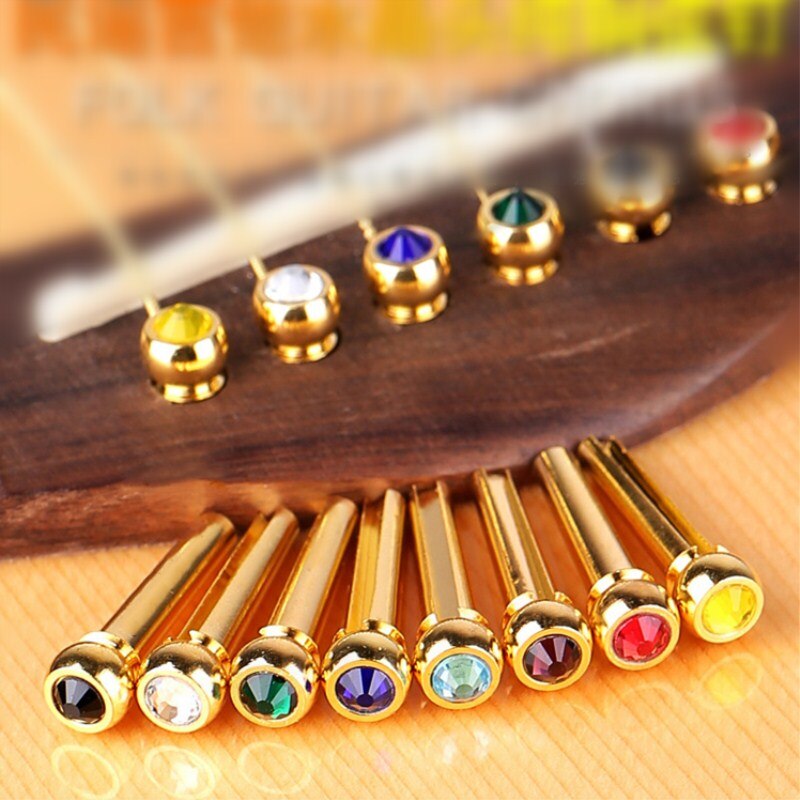 Cuerdas de guitarra acústica, pines de puente de latón, accesorios de cuerda de cono fijo, 1 ud.