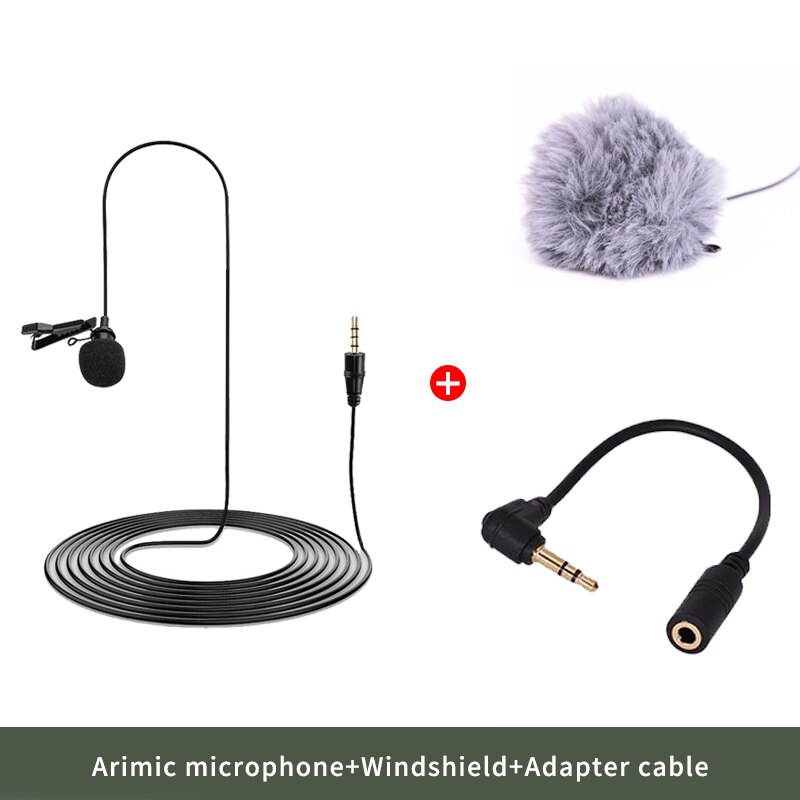 ulanzi Arimic 6M Cable Clip-on Lavalier Lapel Microphone Interview Mic Voice Recording For iPhone Android Smartphone/Tablet: only 6M mic