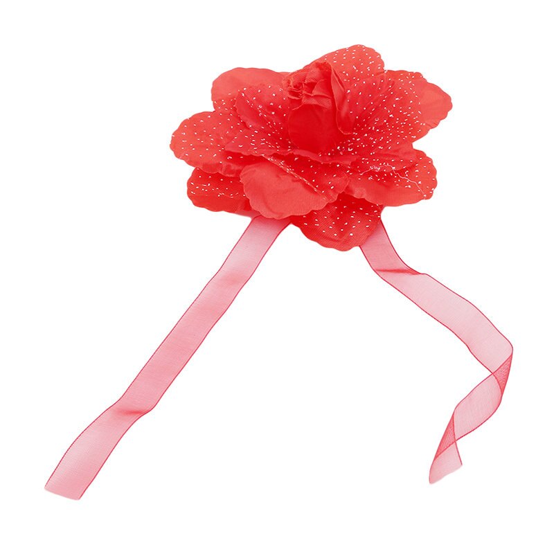 1pc pioenroos bloem gordijn clip-on stropdas band touw huisdecoratie gordijnen achterkant houder stropdas houder clip doek bloem: Rood