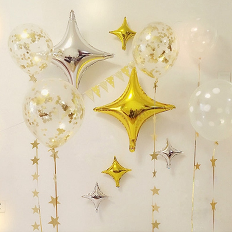 Set van 5 stuks schuimconfettiballonnen met confetti, bruiloftsfeest, verjaardagsdecoratie, transparante ballon, straatexplosie