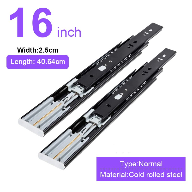 10 "-20" Lade Schuif Rail Soft Close Lade Rail Slide Rail Drie-Sectie Kast Slide Rail meubels Hardware: 16inch 40cm
