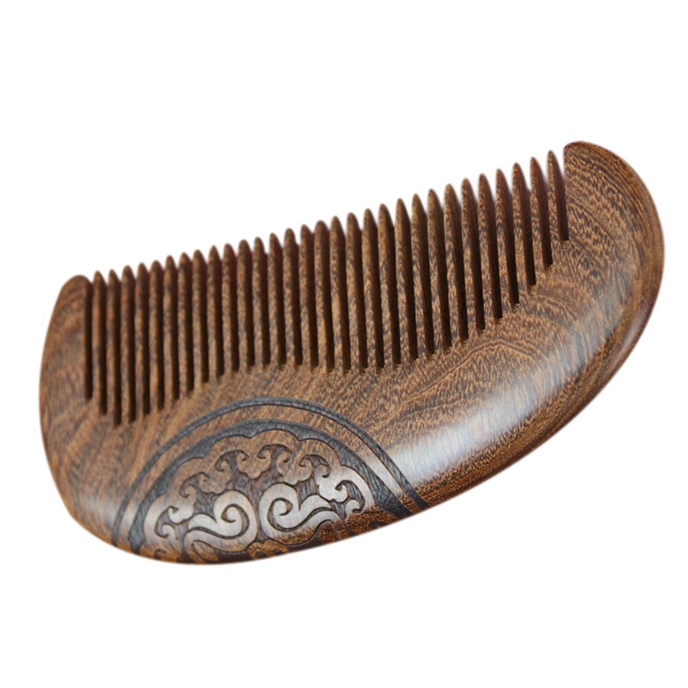 Peine de sándalo Vintage para mujer, alambre dorado, barra de Peine de sándalo hecho a mano, peines para Barba y pelo para mujer, diente de madera Natural hermoso: 12cmx5cmx1.1cm