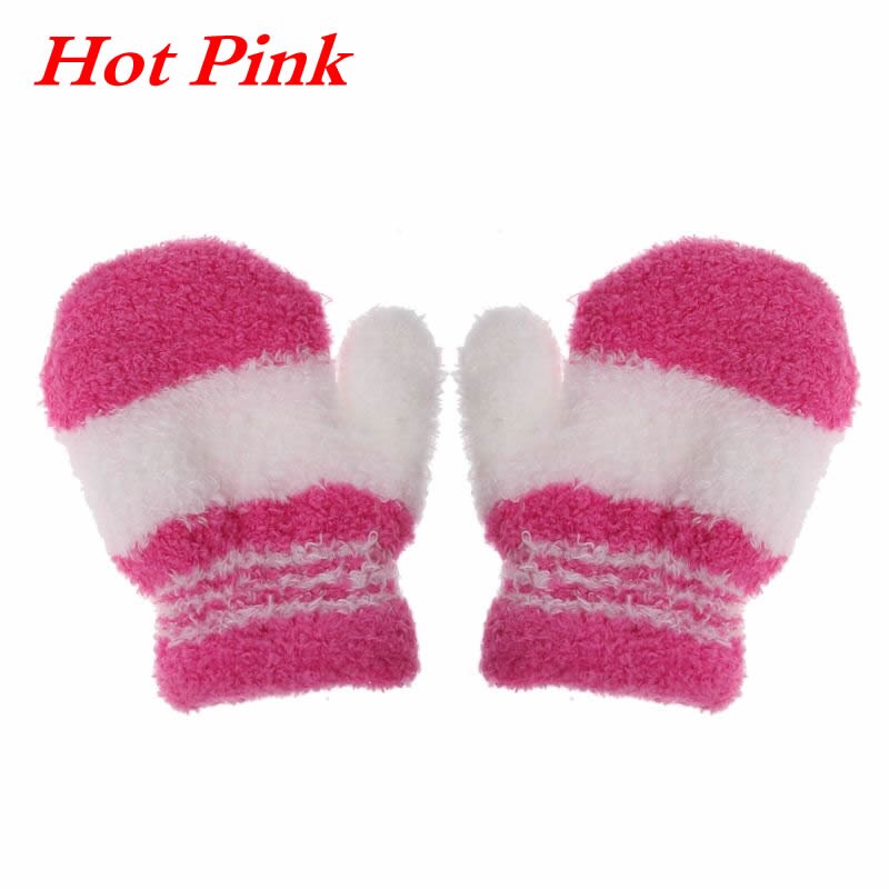 2020 del nuovo Sveglio infantile Del Capretto Del bambino Delle Ragazze Dei Ragazzi Inverno Caldo Guanti Del bambino Del lavorare a maglia Arcobaleno Guanti: caldo rosa