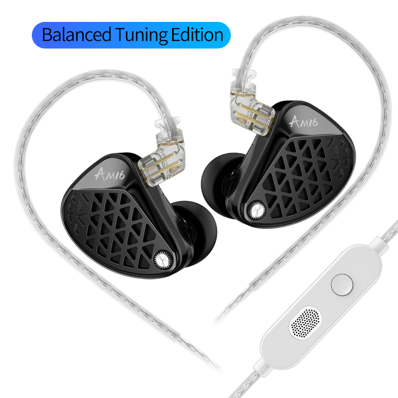 Forhåndsbestill kz  am16 16- drivere hi-fi iem ergonomiske kablede øretelefoner med bassforbedret/balansert tuning i utgaver: Blå