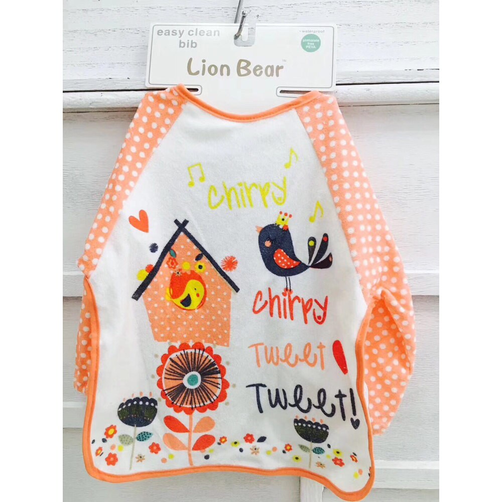 Apron baby bibs for babies Cotton waterproof Long Sleeve Smock Saliva Burp Cloth infant 6-24 Month kid baby feeding Accessories: 08307